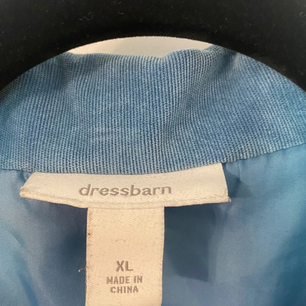 Dressbarn XL Light Blue Corduroy Blazer Jacket‎ 3-Button Lined Stretch Pastel